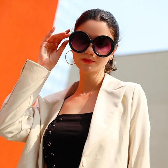 Retro oversized round sunglasses - Picture 1 of 6
